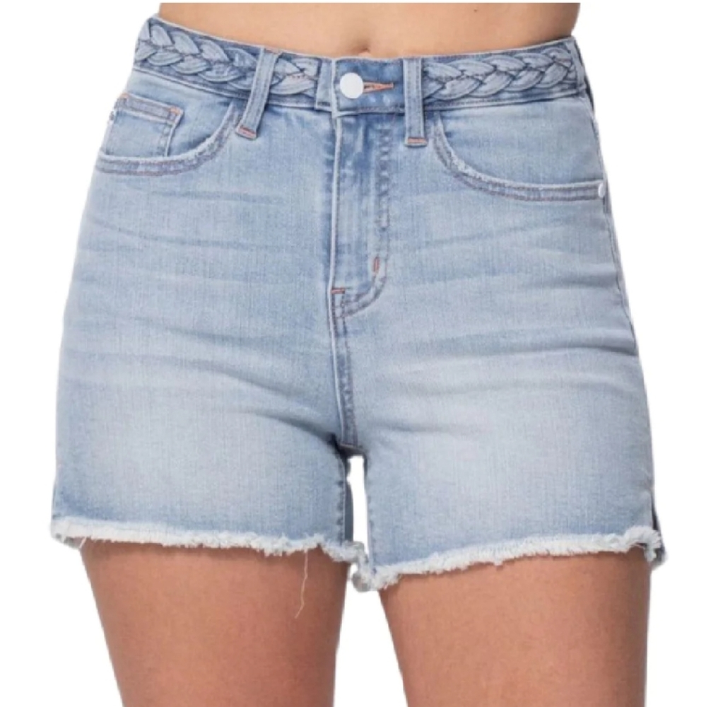 NWT🌼Judy Blue🌼Braided Waist Brand High Rise Shorts!🌻